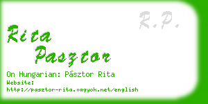 rita pasztor business card