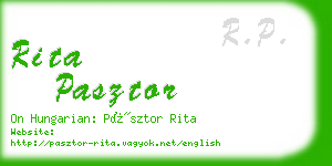 rita pasztor business card